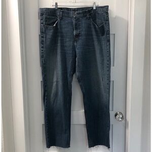 Vintage Tommy Men's Blue Jeans 40x34 paper tag 100% cotton denim jean raw hem